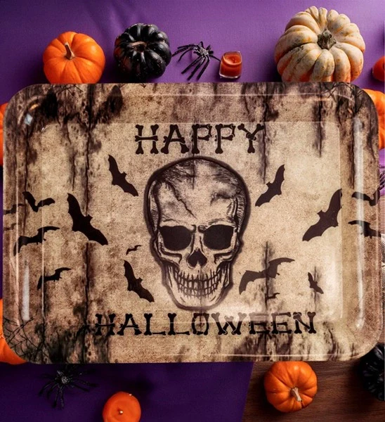 Dienblad happy halloween schedel 33 x 24 cm - Image 2