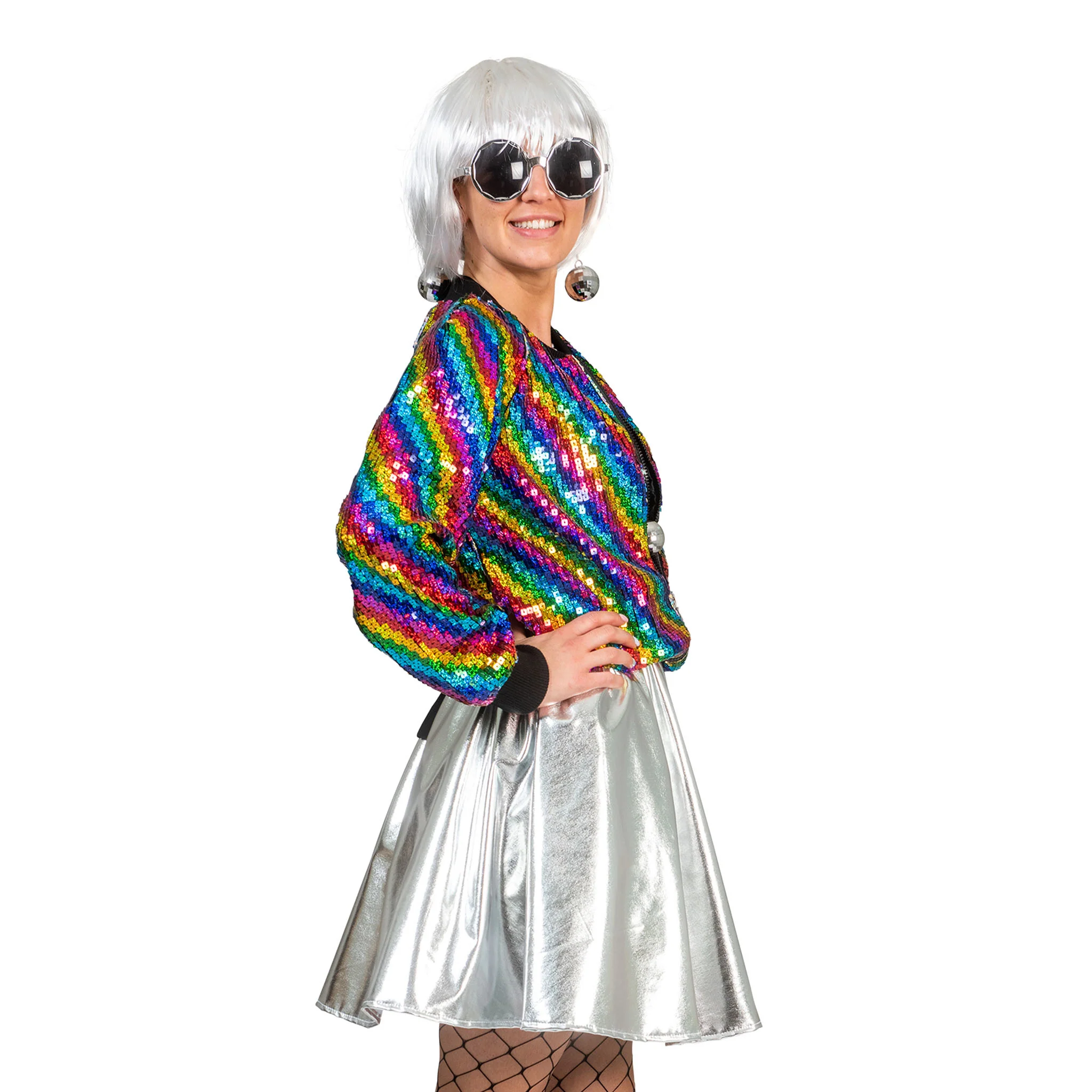 Disco jas Tessa in regenboog kleuren dames - Image 2