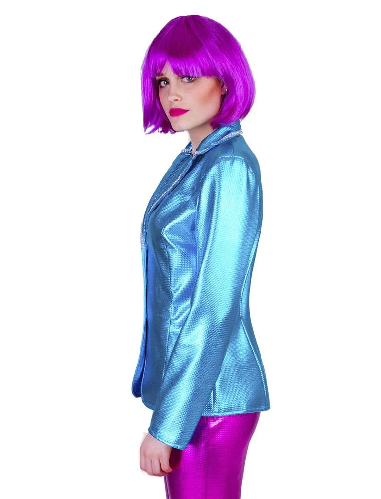 Disco kostuum Fever dames blauw - Image 3