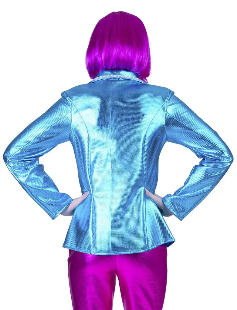 Disco kostuum Fever dames blauw - Image 4