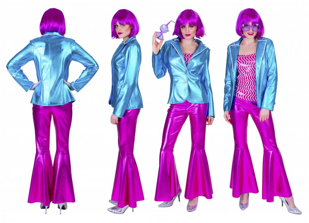 Disco kostuum Fever dames blauw - Image 5