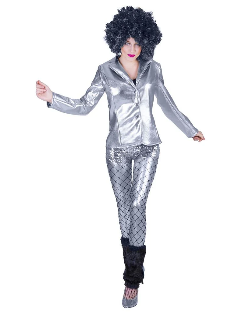 Disco jas Fever zilver dames - Image 3