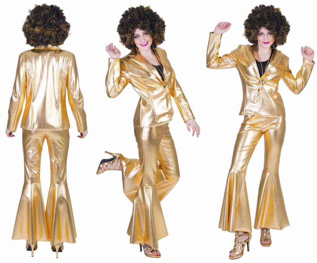 Gouden Disco broek Fever dames - Image 3