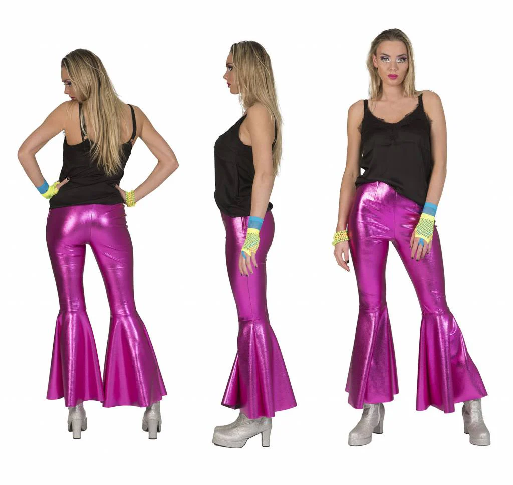 Roze Fuchsia disco Fever broek dames - Image 5