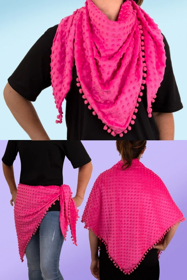 Driehoek sjaal Bubble Neon roze - Image 2