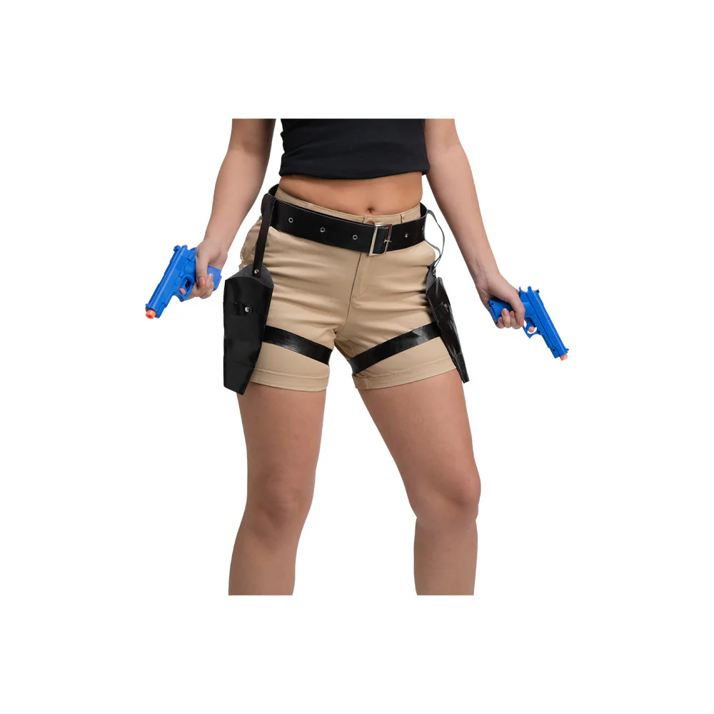 Dubbele dijholsters met pistolen