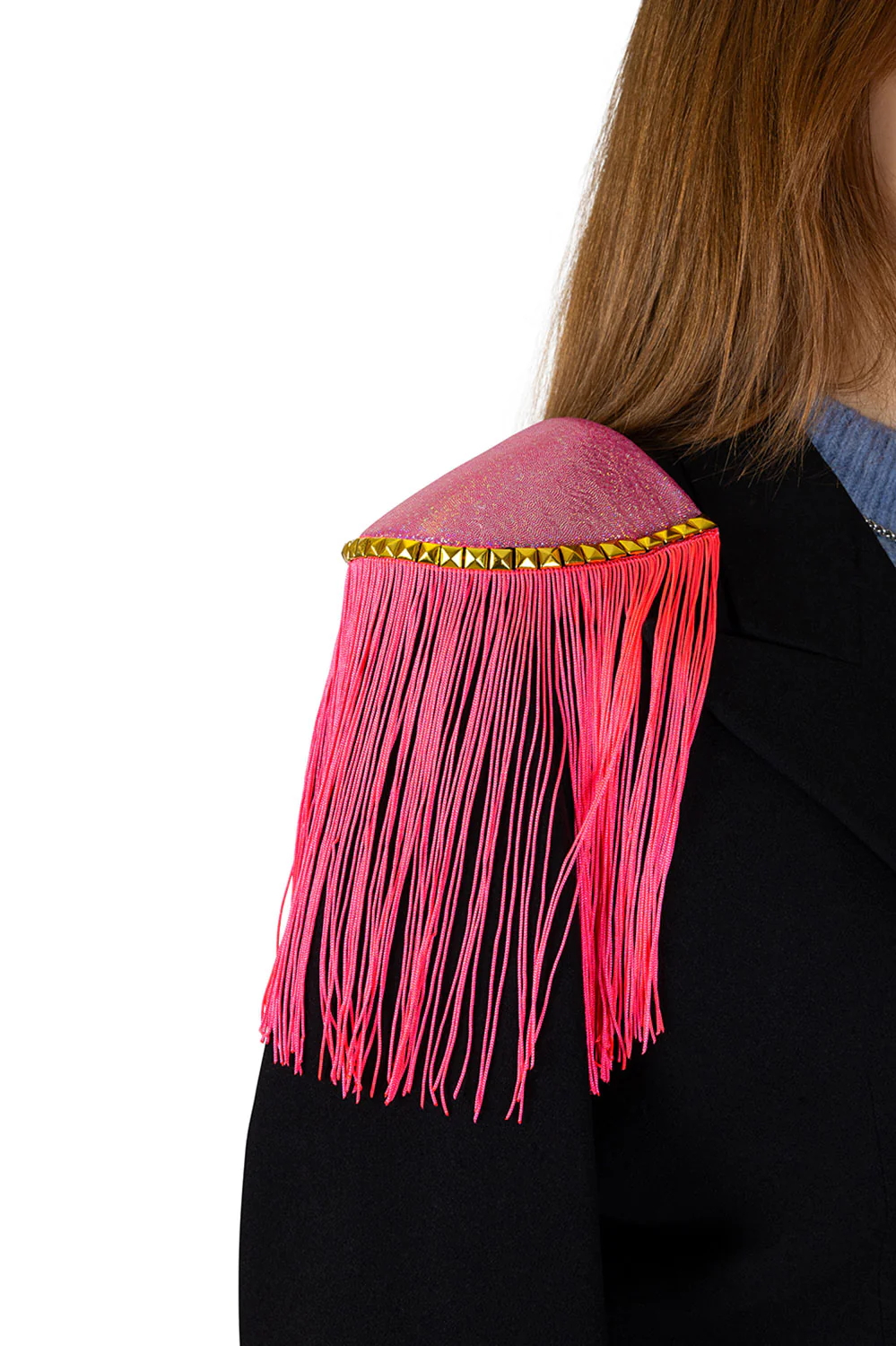 Epauletten shiny pink franjes