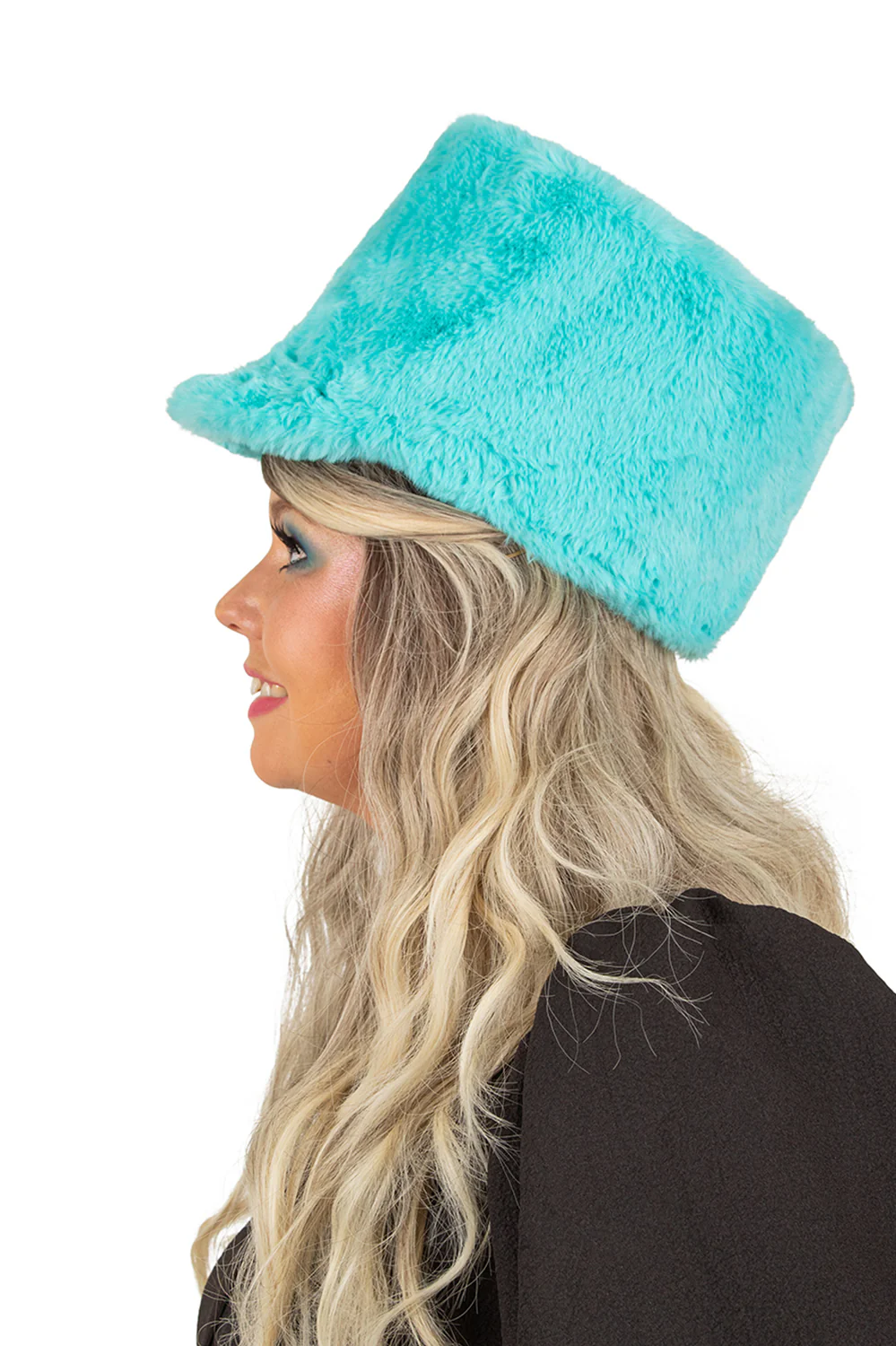 Fanfarehoed pluche blauw / turquoise - Image 2