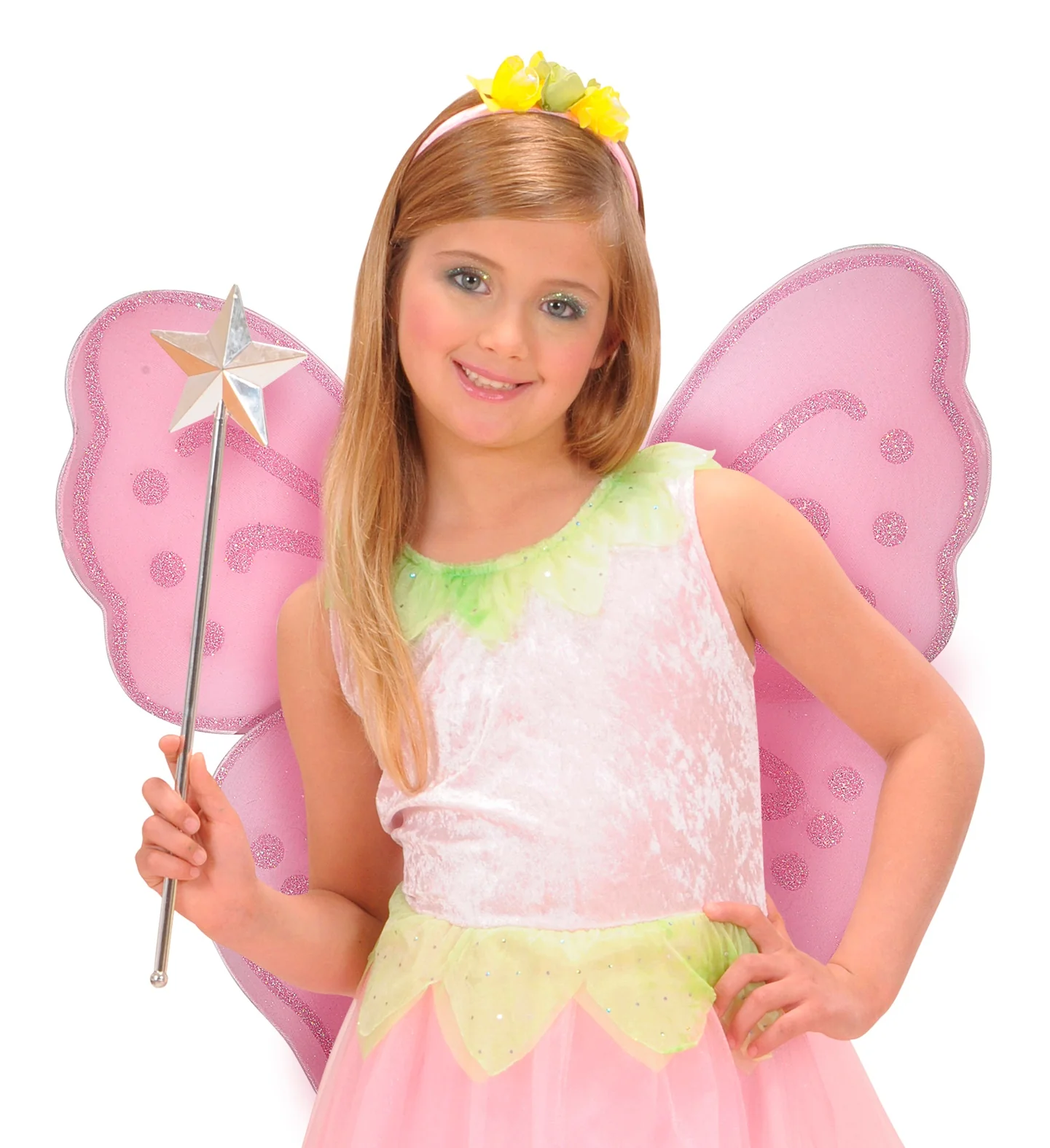 Glitter vlindervleugels roze kinderen - Image 3