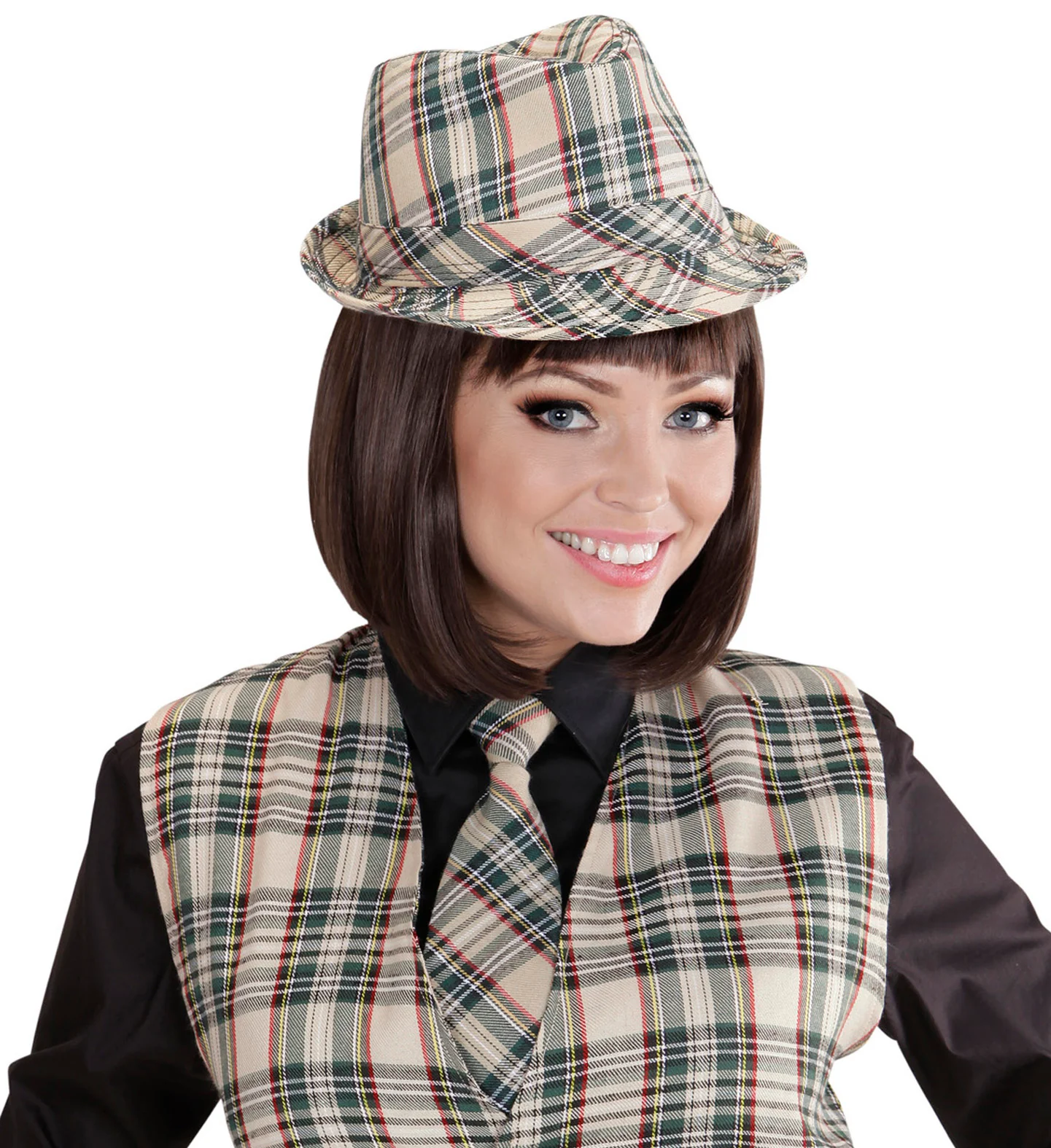Fedora Grijs Met Tartan Print - Image 5
