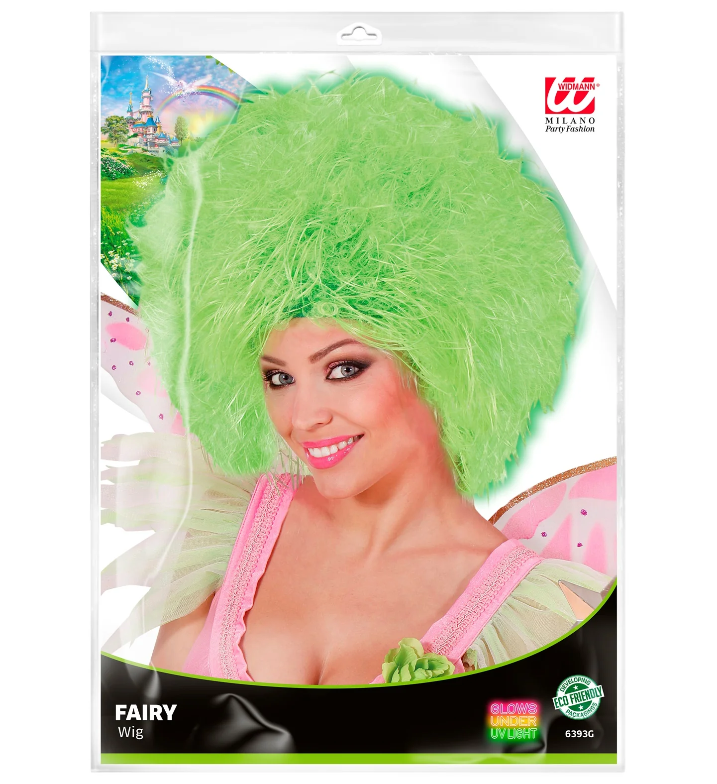 Fee pruik neon groen volwassenen - Image 3