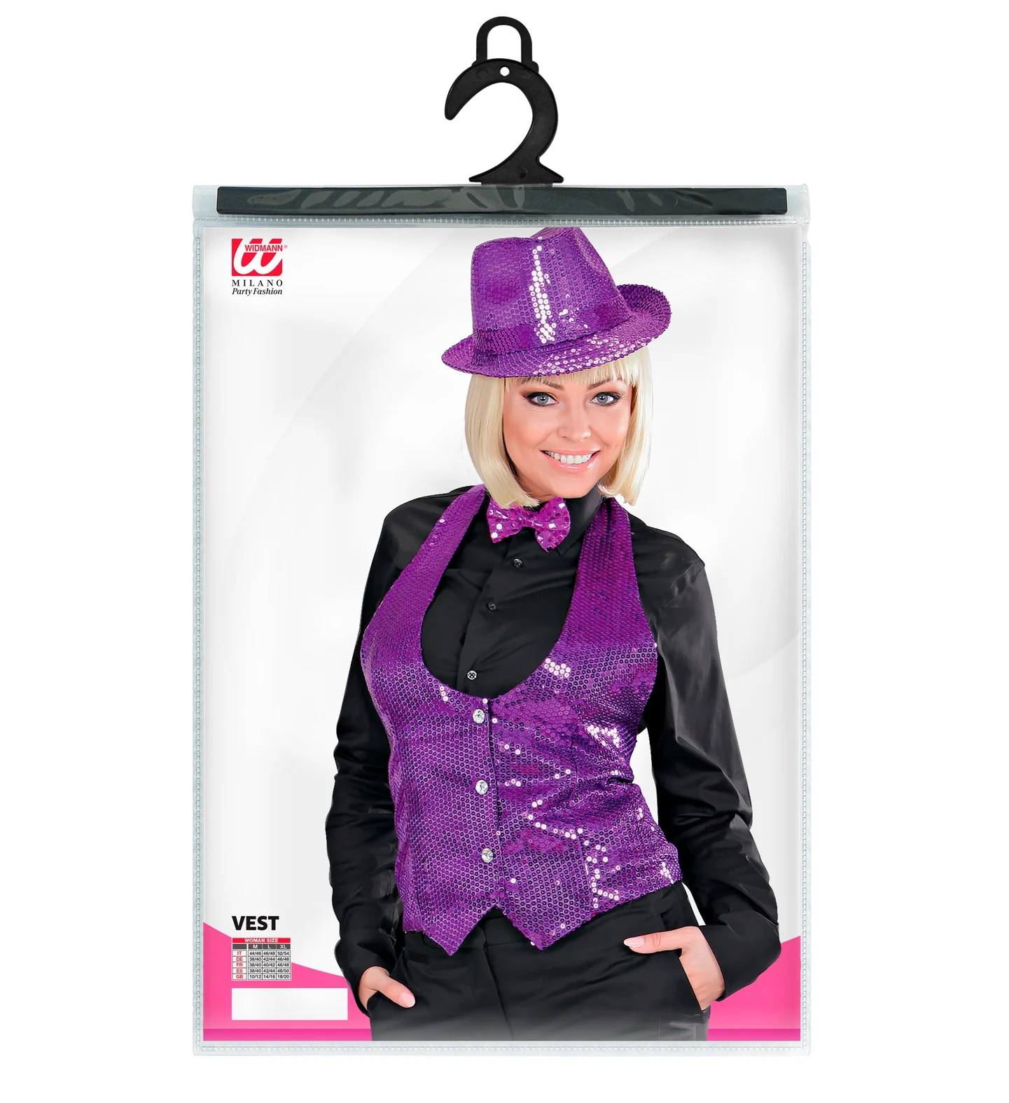 Glitter vest paars pailletten dames - Image 5