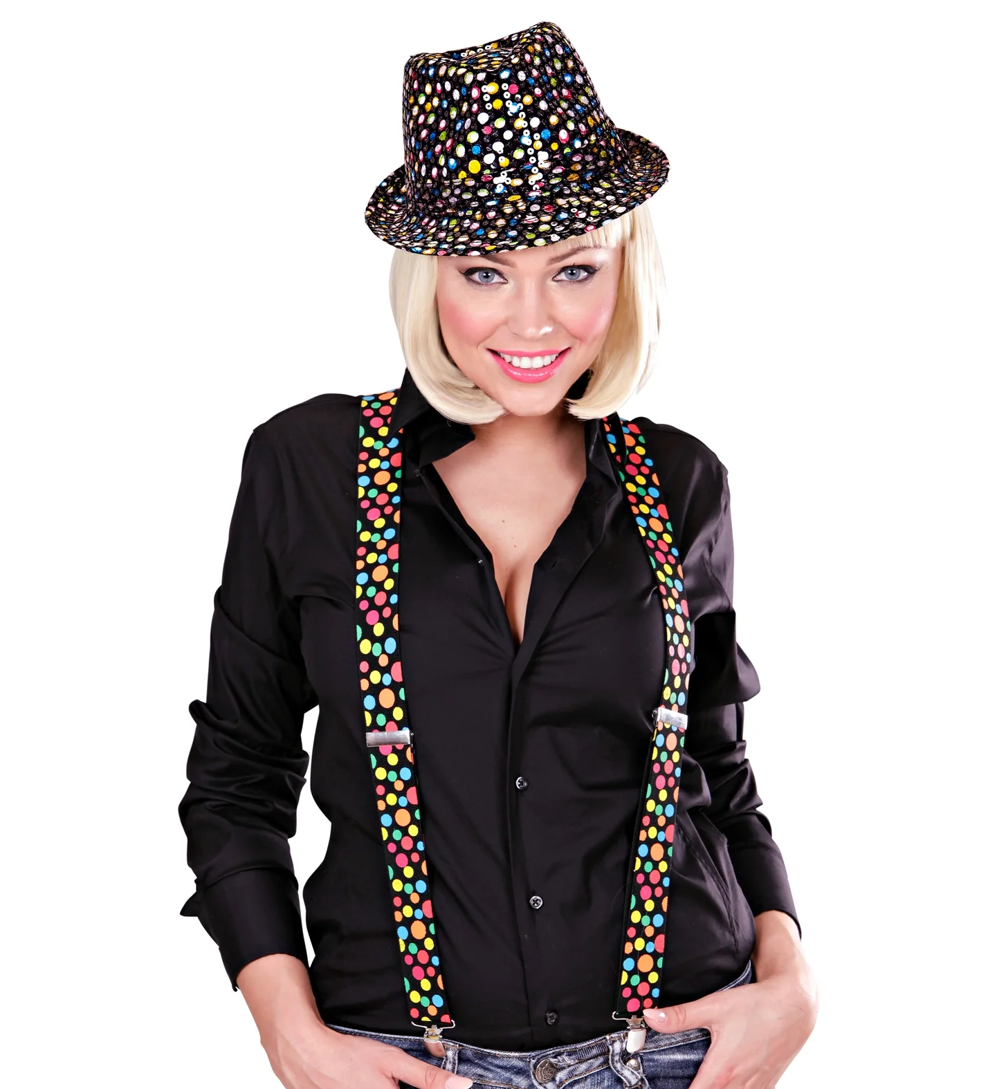Bretels gekleurde stippen clown - Image 2