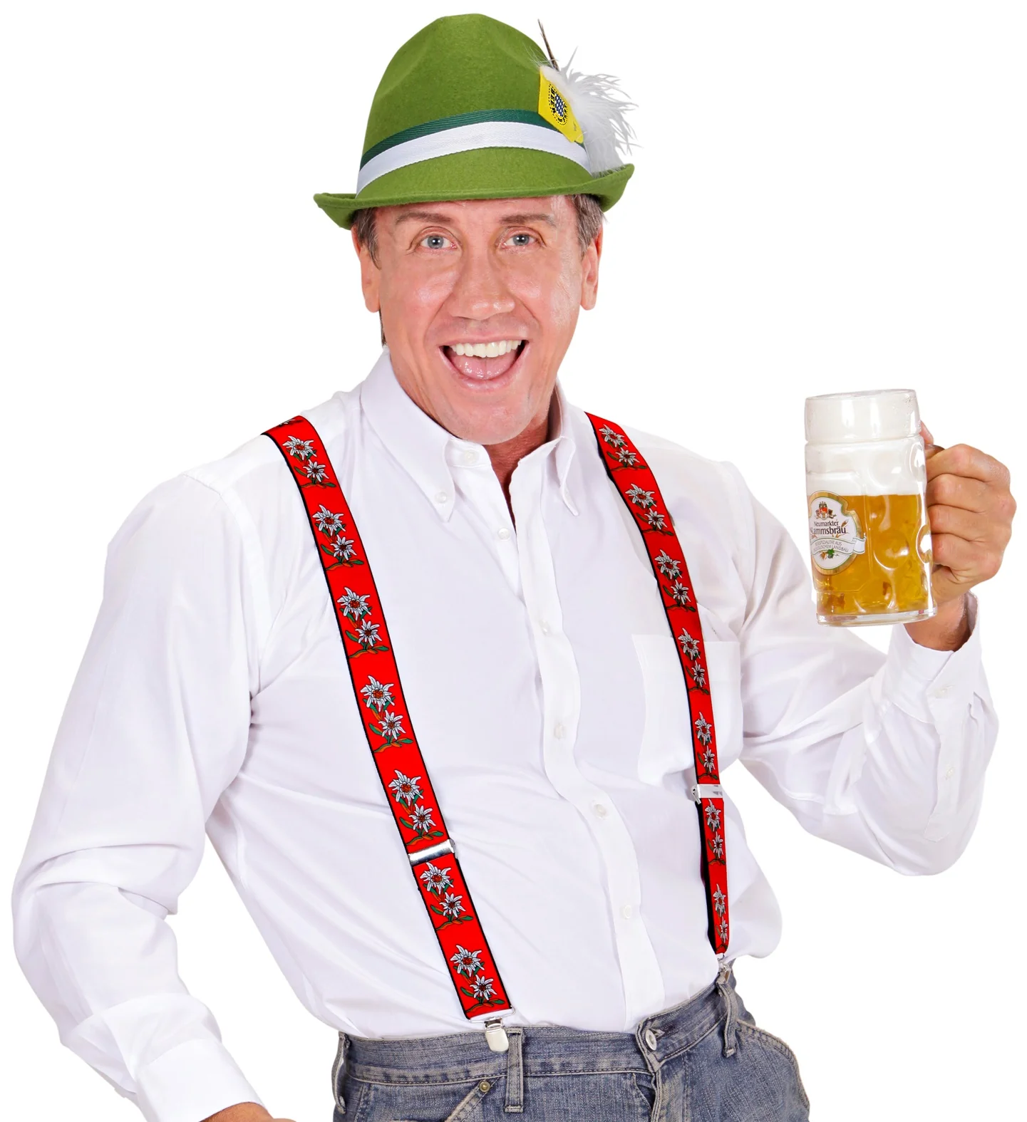 Tiroler Edelweiss bretels oktoberfeest rood - Image 2