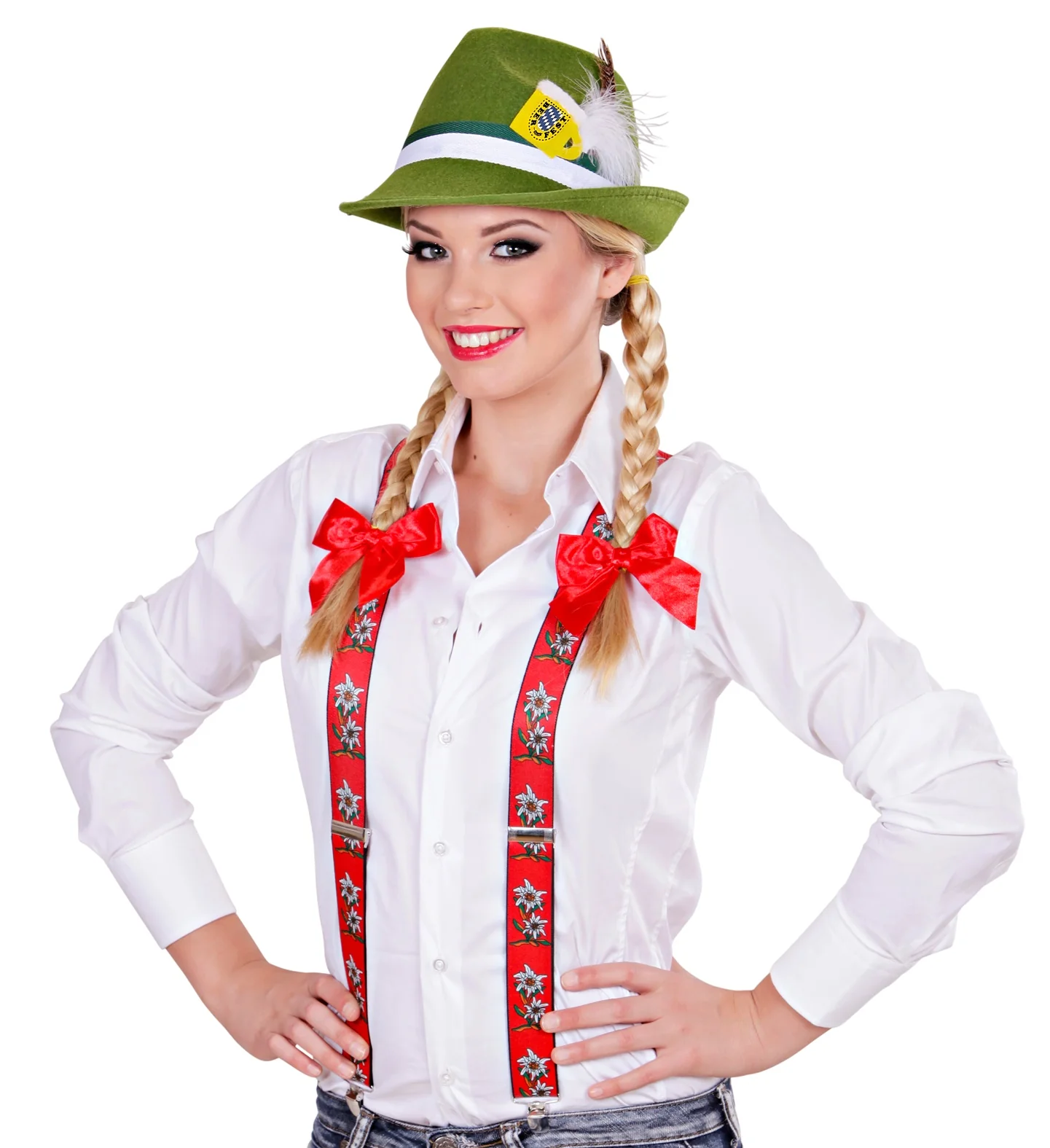 Tiroler Edelweiss bretels oktoberfeest rood - Image 4