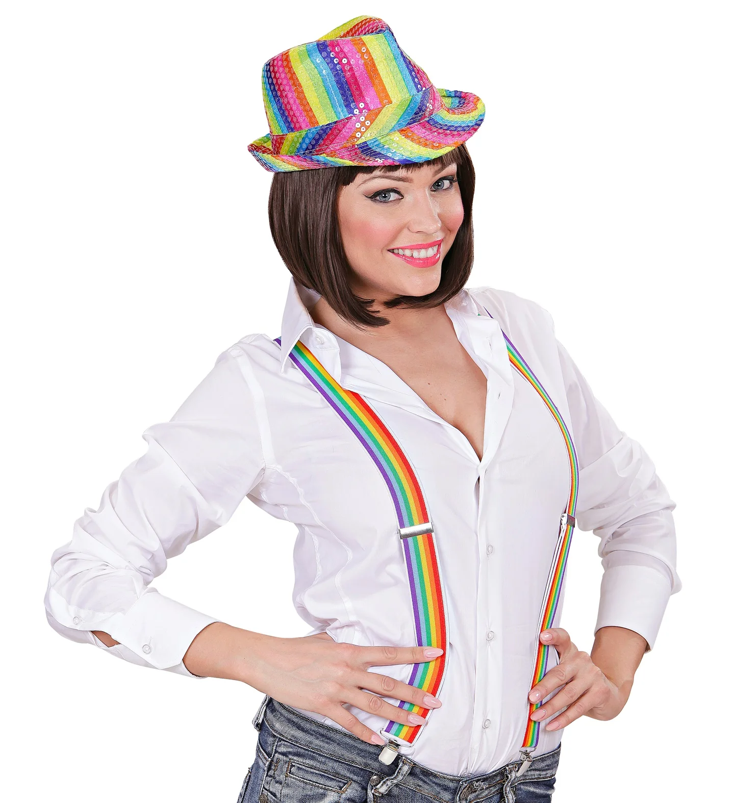 Regenboog bretels rechte streep - Image 3