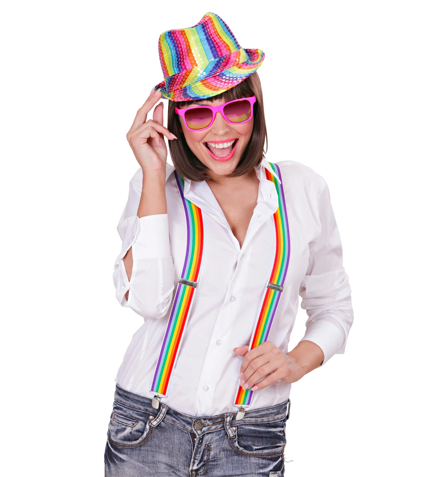 Regenboog bretels rechte streep - Image 4