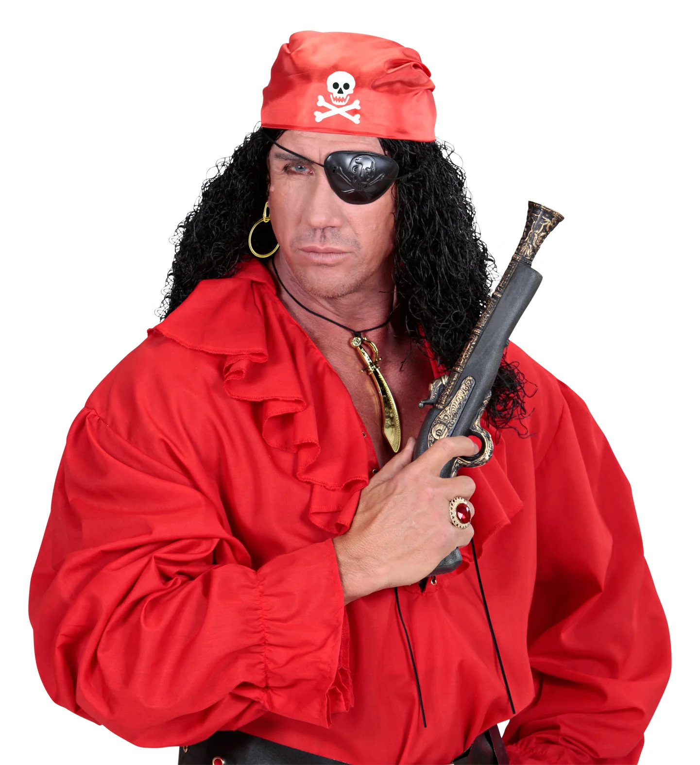 Piratensetje ooglapje bandana en oorbel - Image 2
