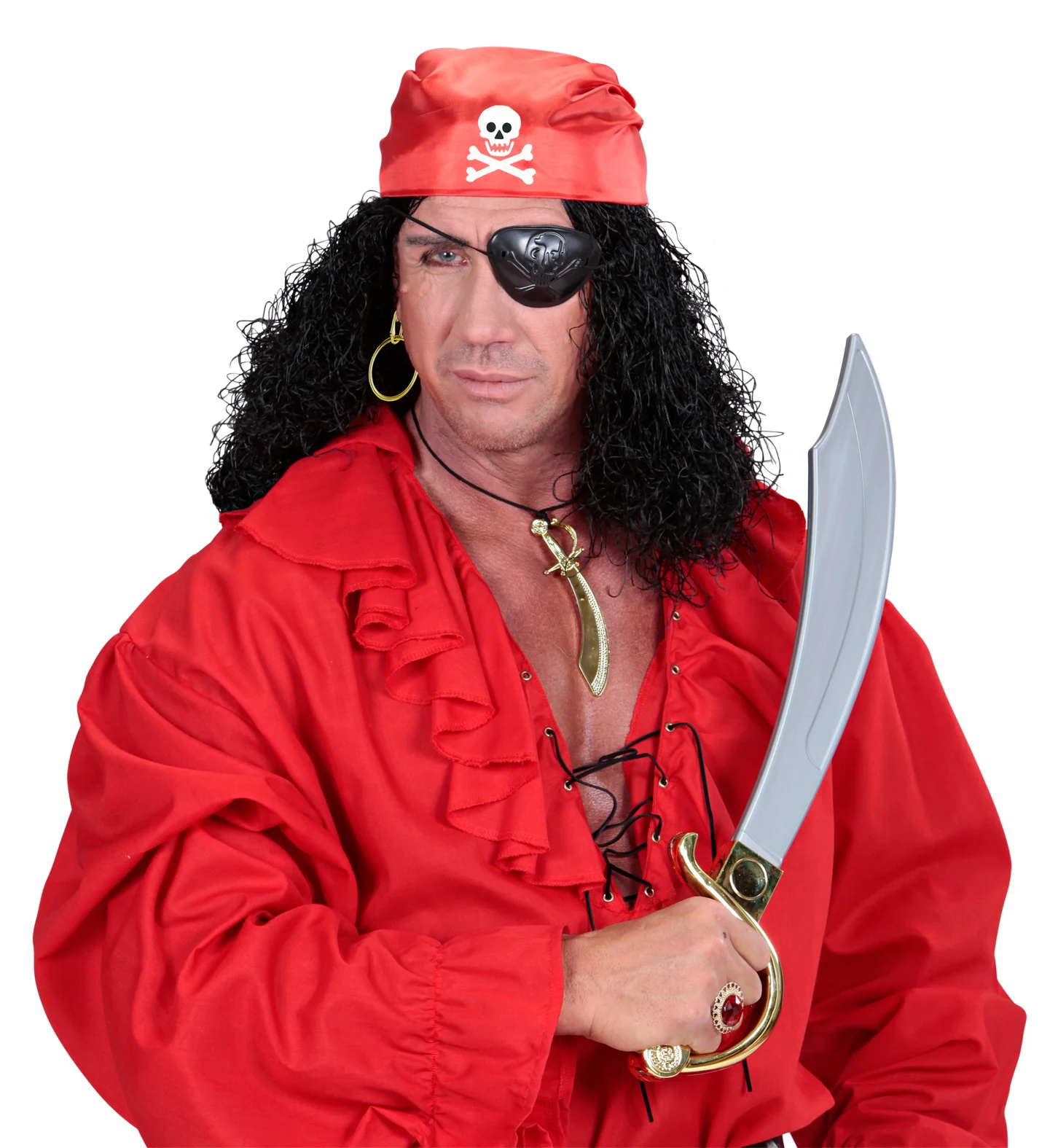 Piratensetje ooglapje bandana en oorbel - Image 3