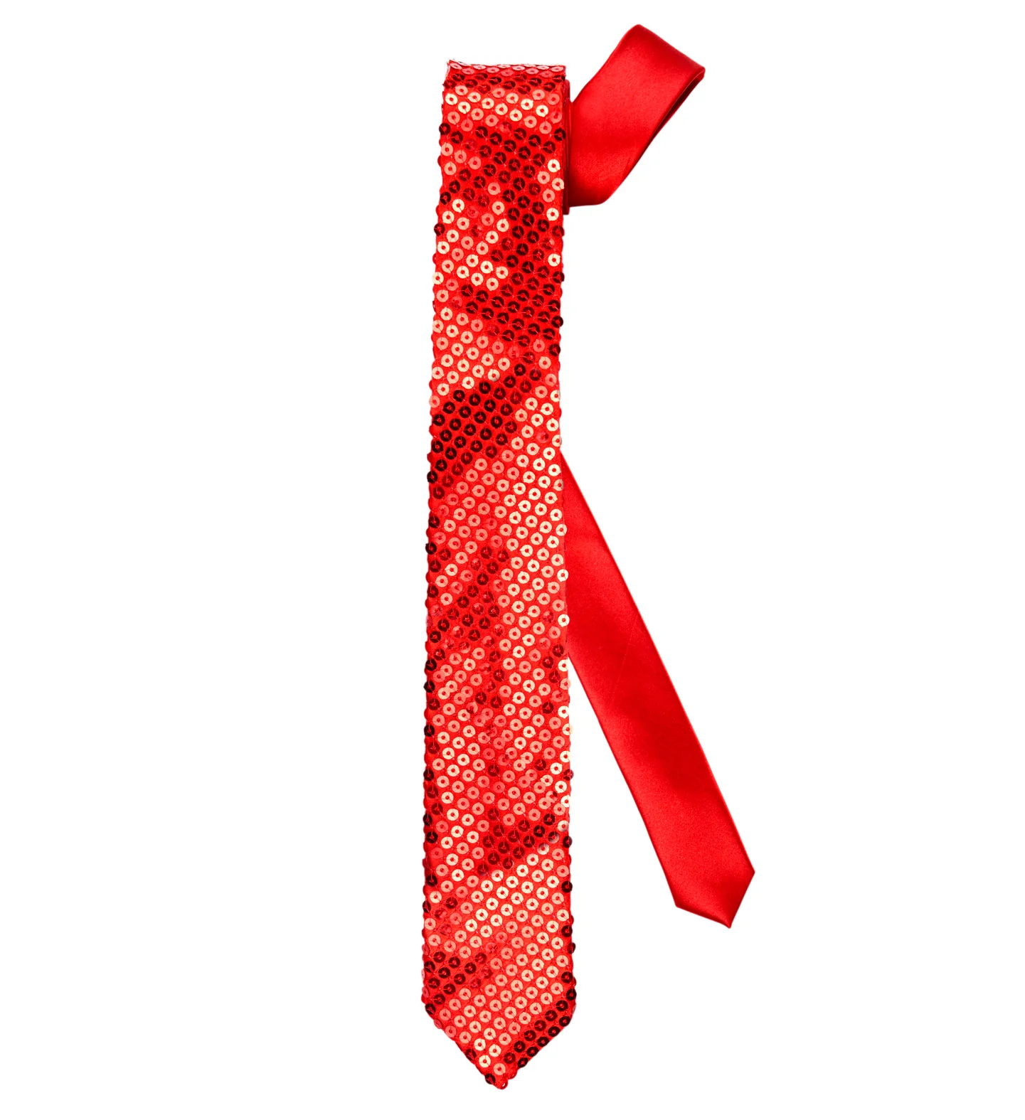 Glitter stropdas rood pailletten - Image 2