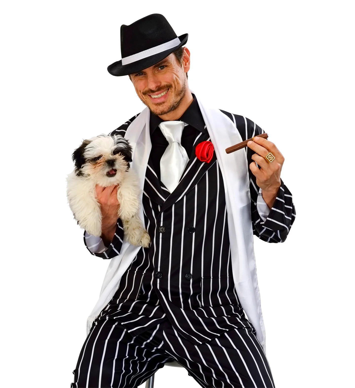 Witte zijden sjaal gangster - Image 3