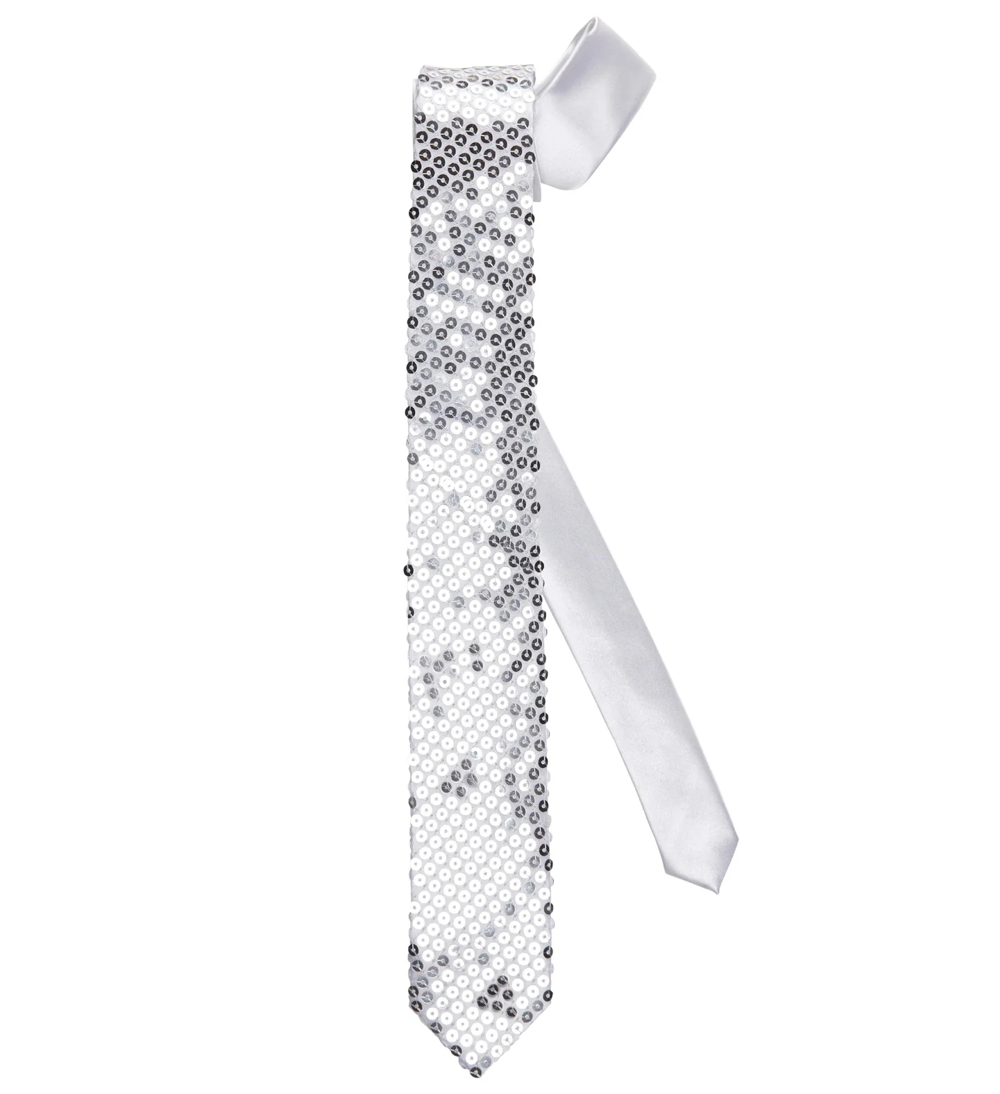 Glitter stropdas zilver pailletten - Image 2