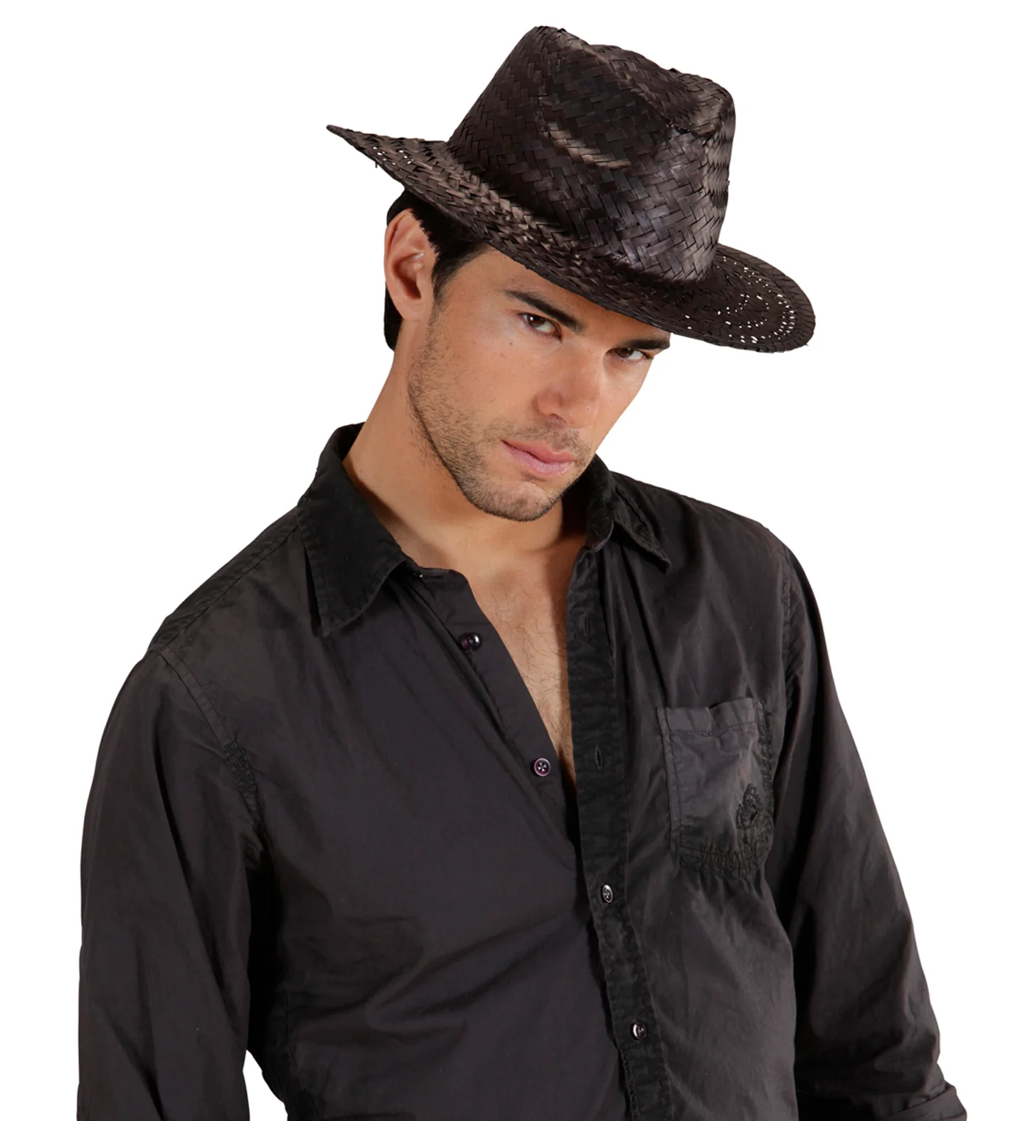 Cowboyhoed stro zwart - Image 3
