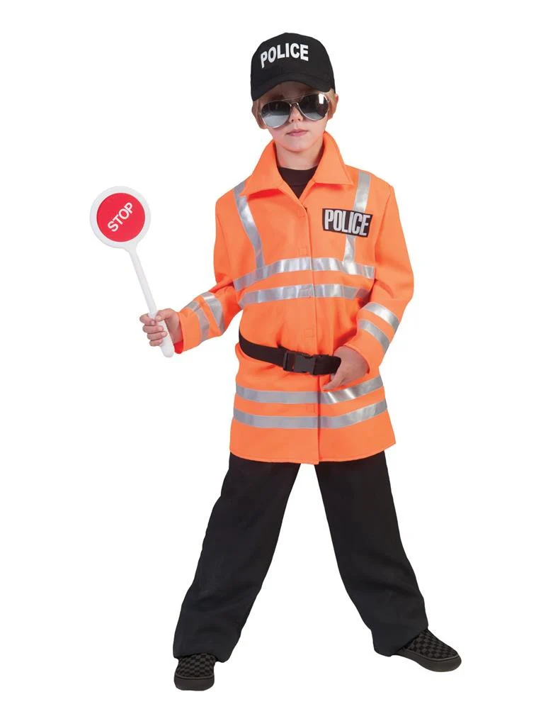 Fluor oranje politiepakjes voor jongens