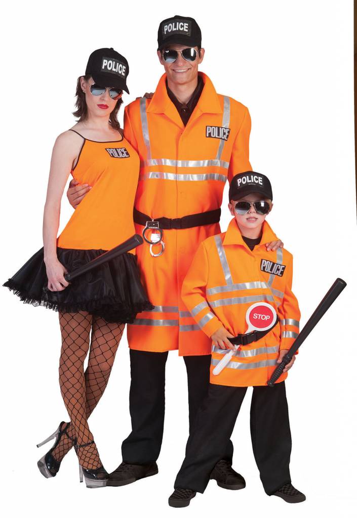 Fluor oranje politiepakjes voor jongens - Image 2