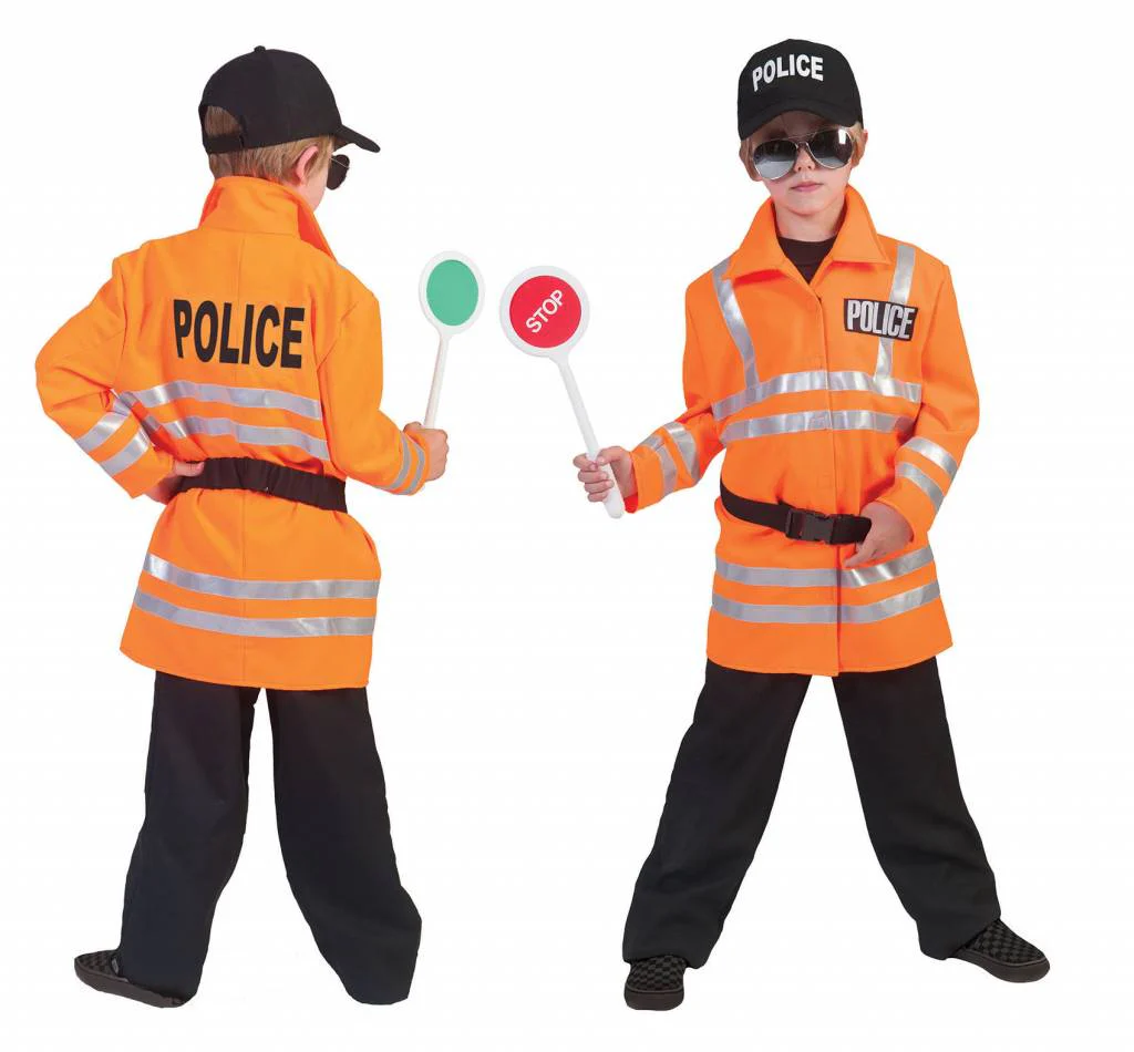 Fluor oranje politiepakjes voor jongens - Image 3