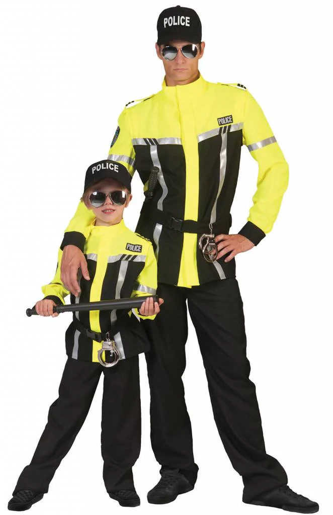 Fluor gele politiepakjes voor kinderen - Image 3