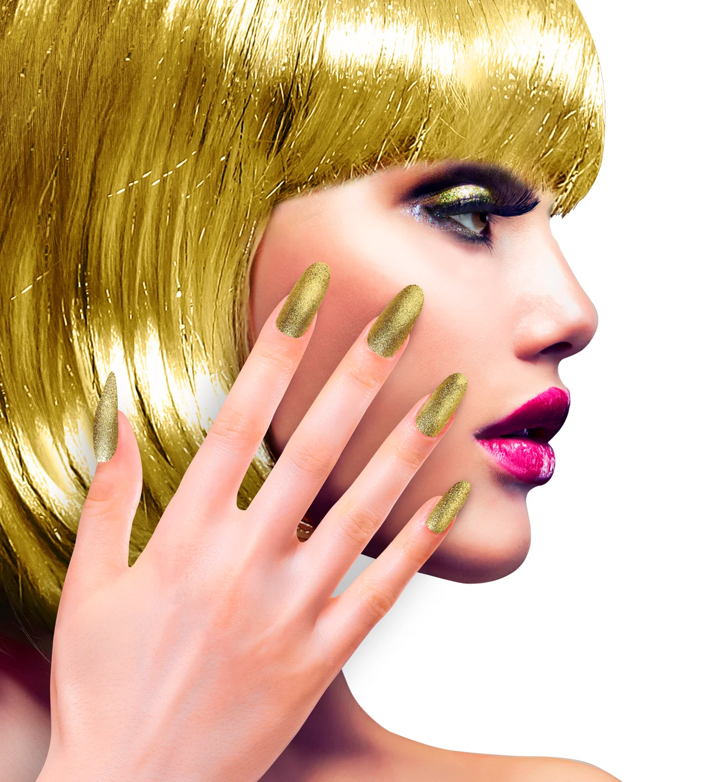 Fluoriserende opplaknagels goud glitters - Image 2