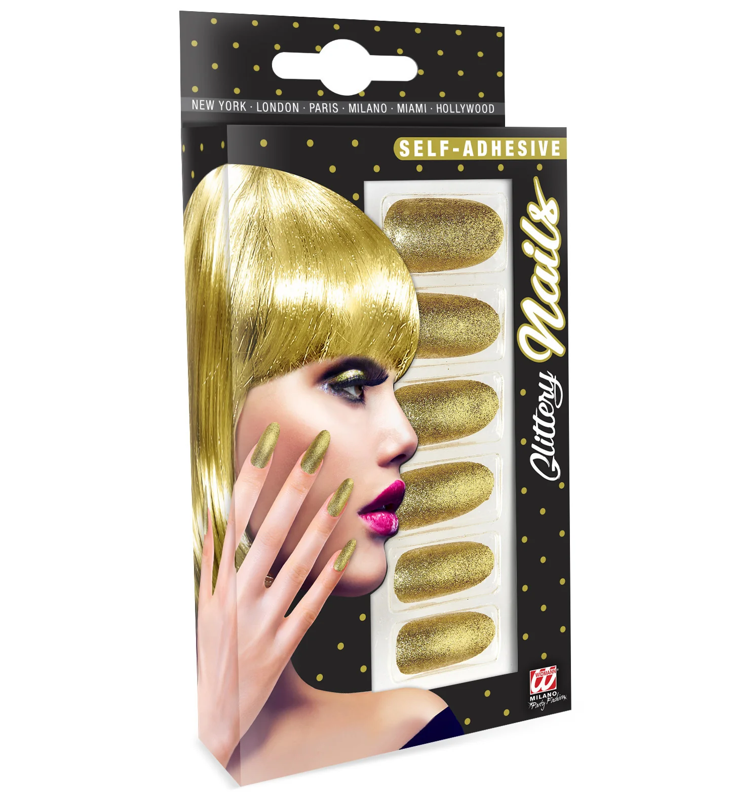 Fluoriserende opplaknagels goud glitters - Image 3