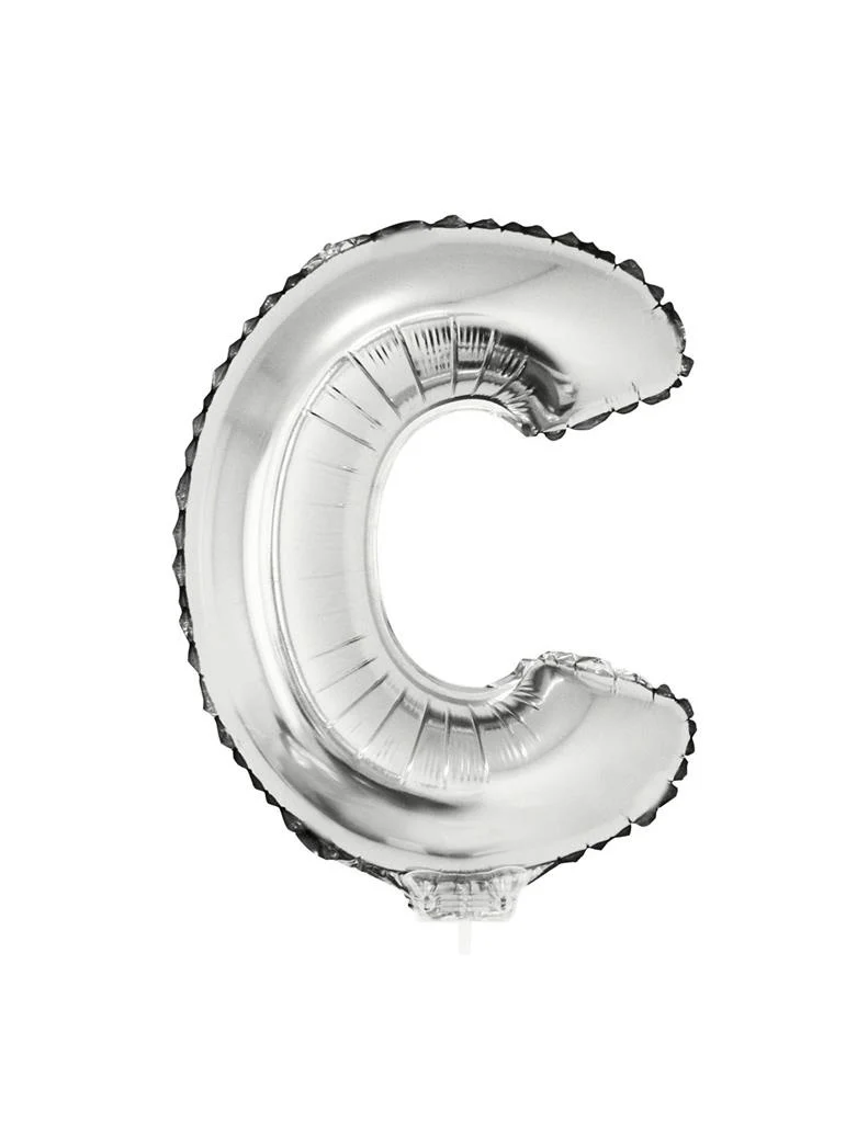 Folie ballon letter C Zilver