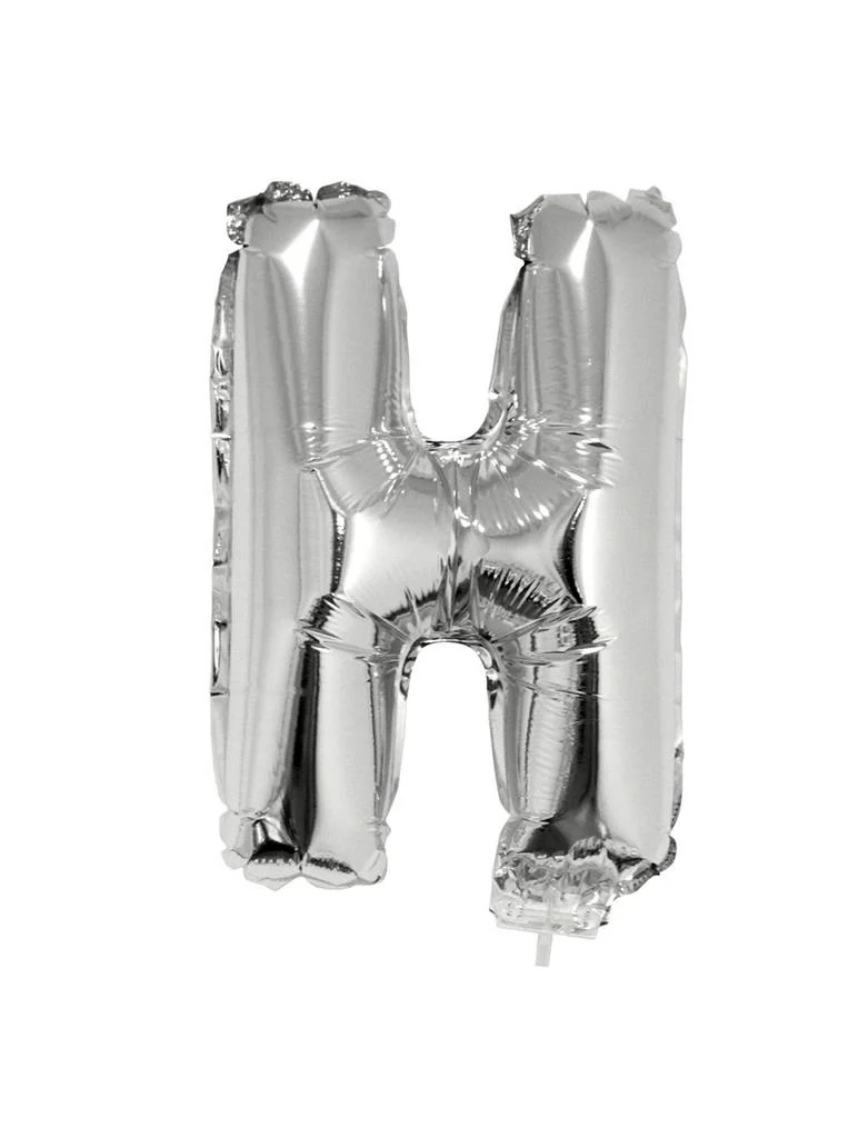 Folie ballon letter H Zilver