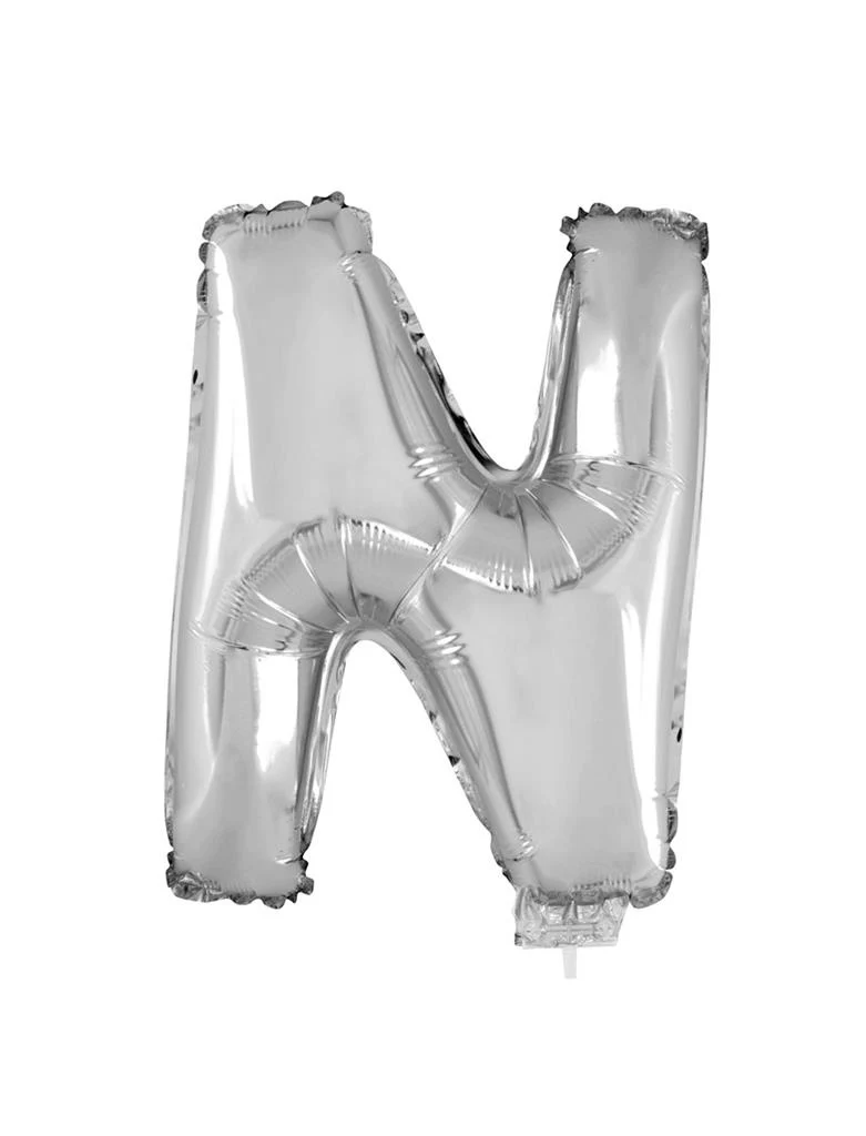 Folie ballon letter N Zilver