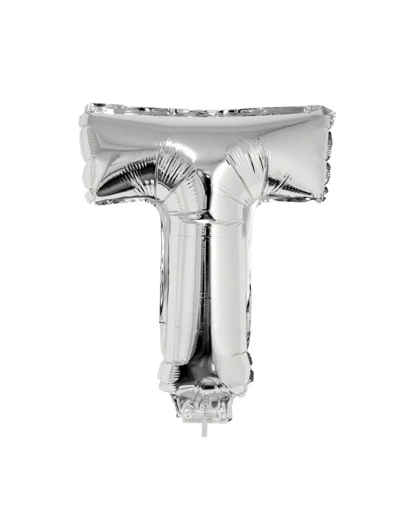 Folie ballon letter T Zilver