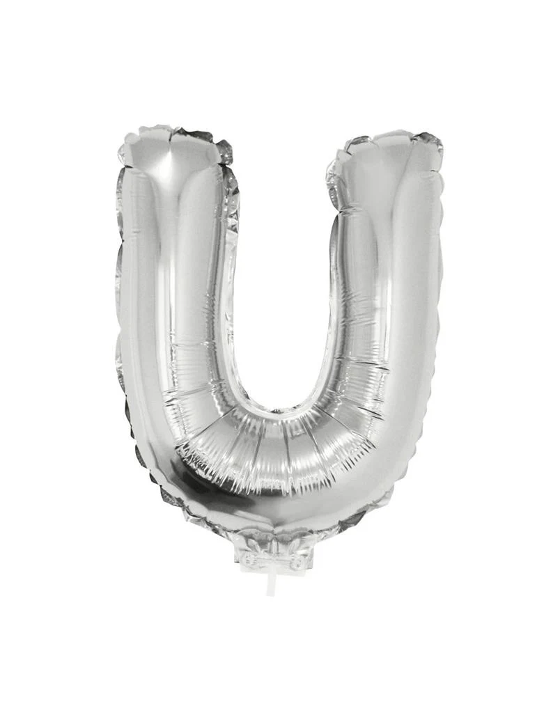 Folie ballon letter U Zilver