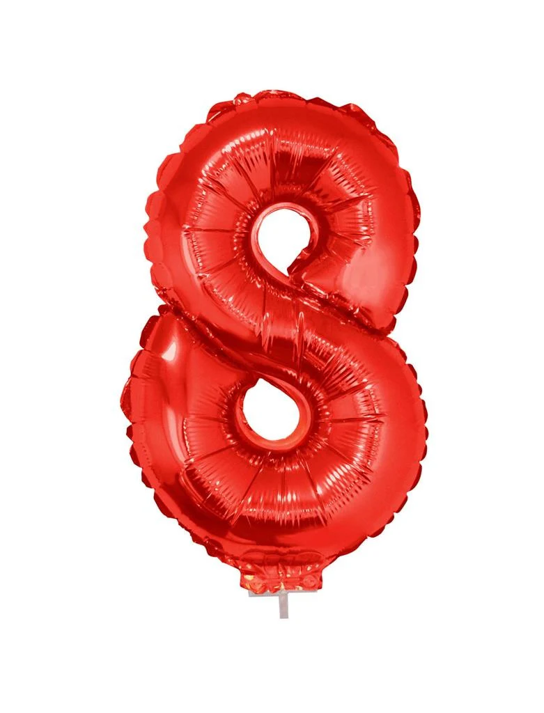 Folieballon 41 cm op stokje rood - Image 10
