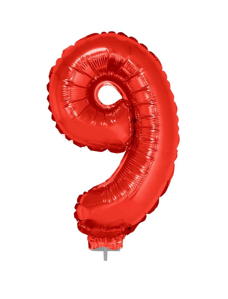 Folieballon 41 cm op stokje rood - Image 11