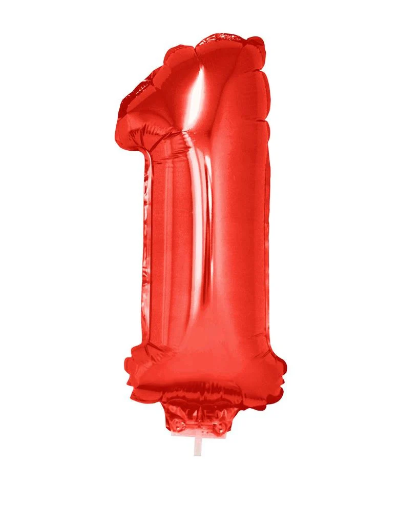 Folieballon 41 cm op stokje rood - Image 3