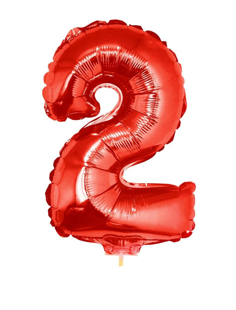 Folieballon 41 cm op stokje rood - Image 4