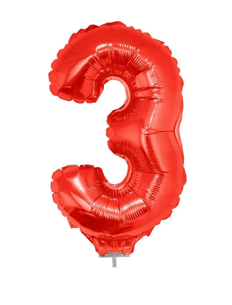 Folieballon 41 cm op stokje rood - Image 5