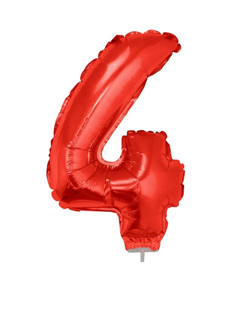 Folieballon 41 cm op stokje rood - Image 6