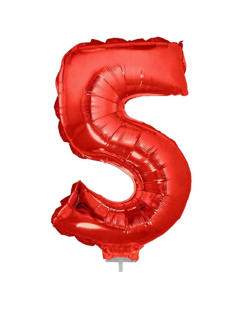 Folieballon 41 cm op stokje rood - Image 7