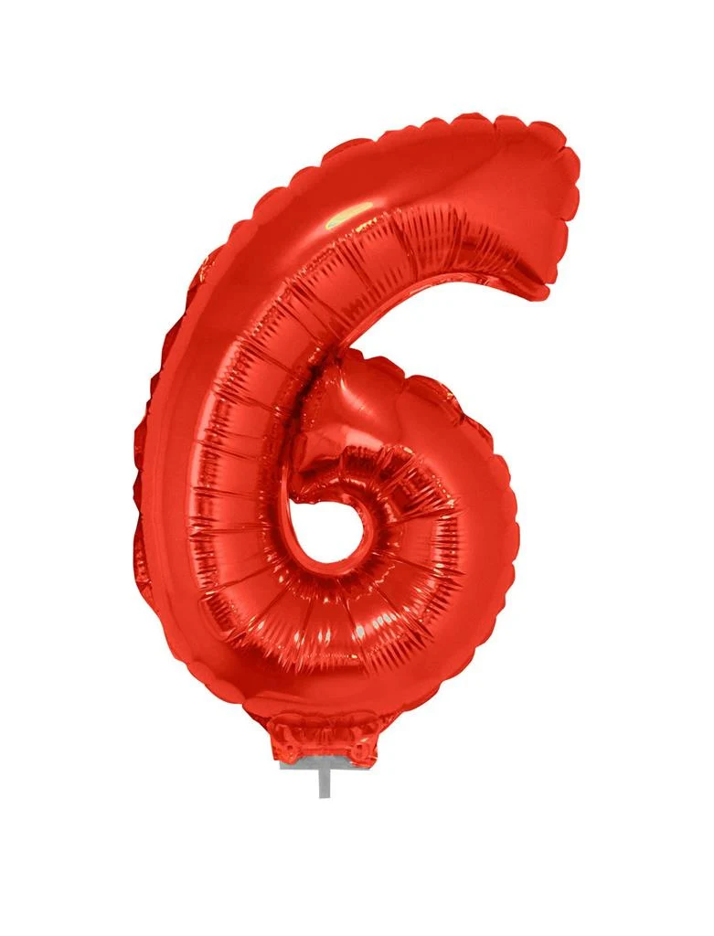 Folieballon 41 cm op stokje rood - Image 8