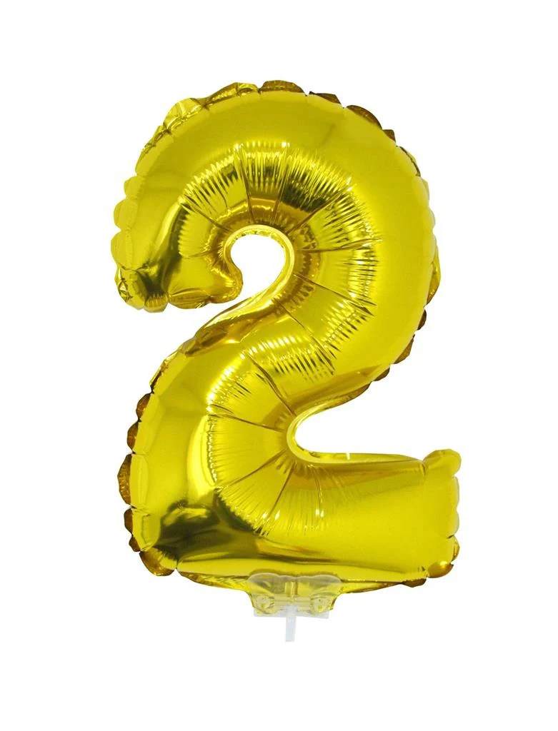 Folieballon 41 cm goud op stokje - Image 4