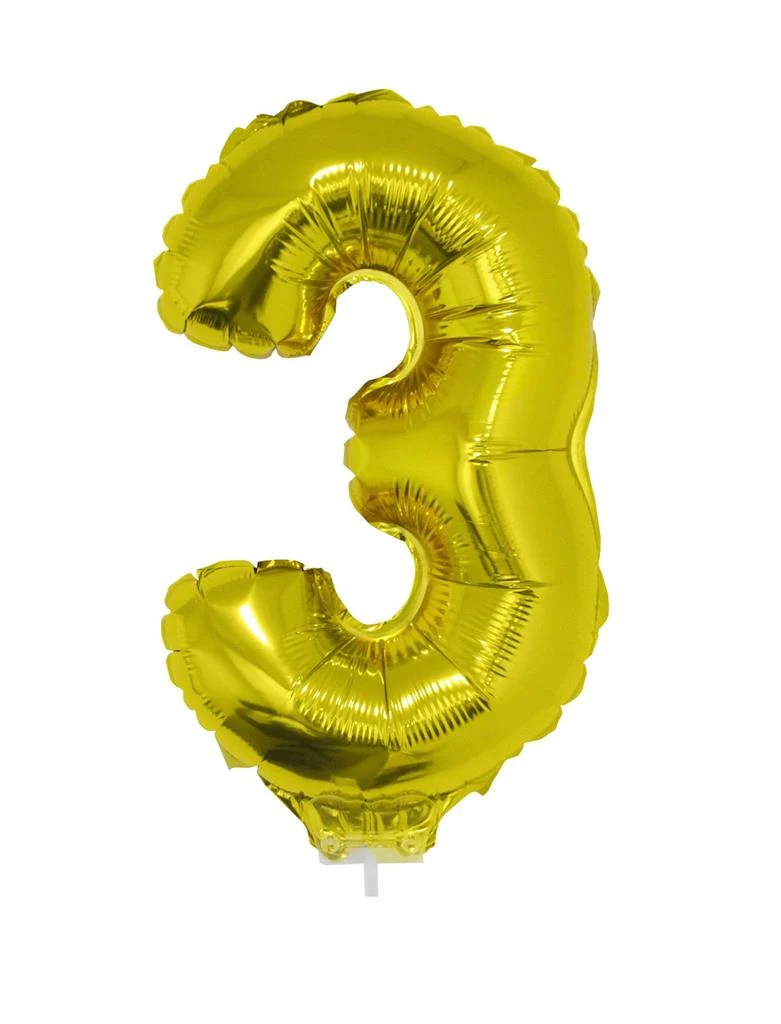 Folieballon 41 cm goud op stokje - Image 5