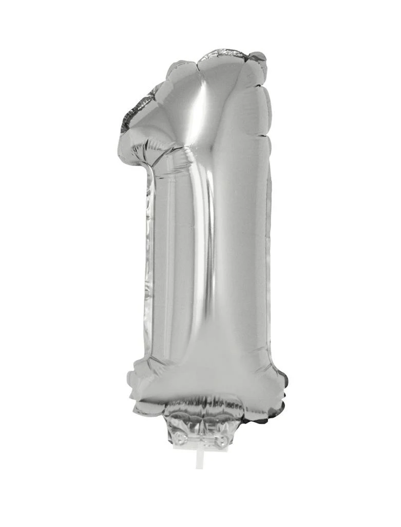 Folieballon 41 cm op stokje zilver - Image 3