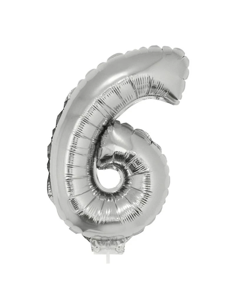 Folieballon 41 cm op stokje zilver - Image 8